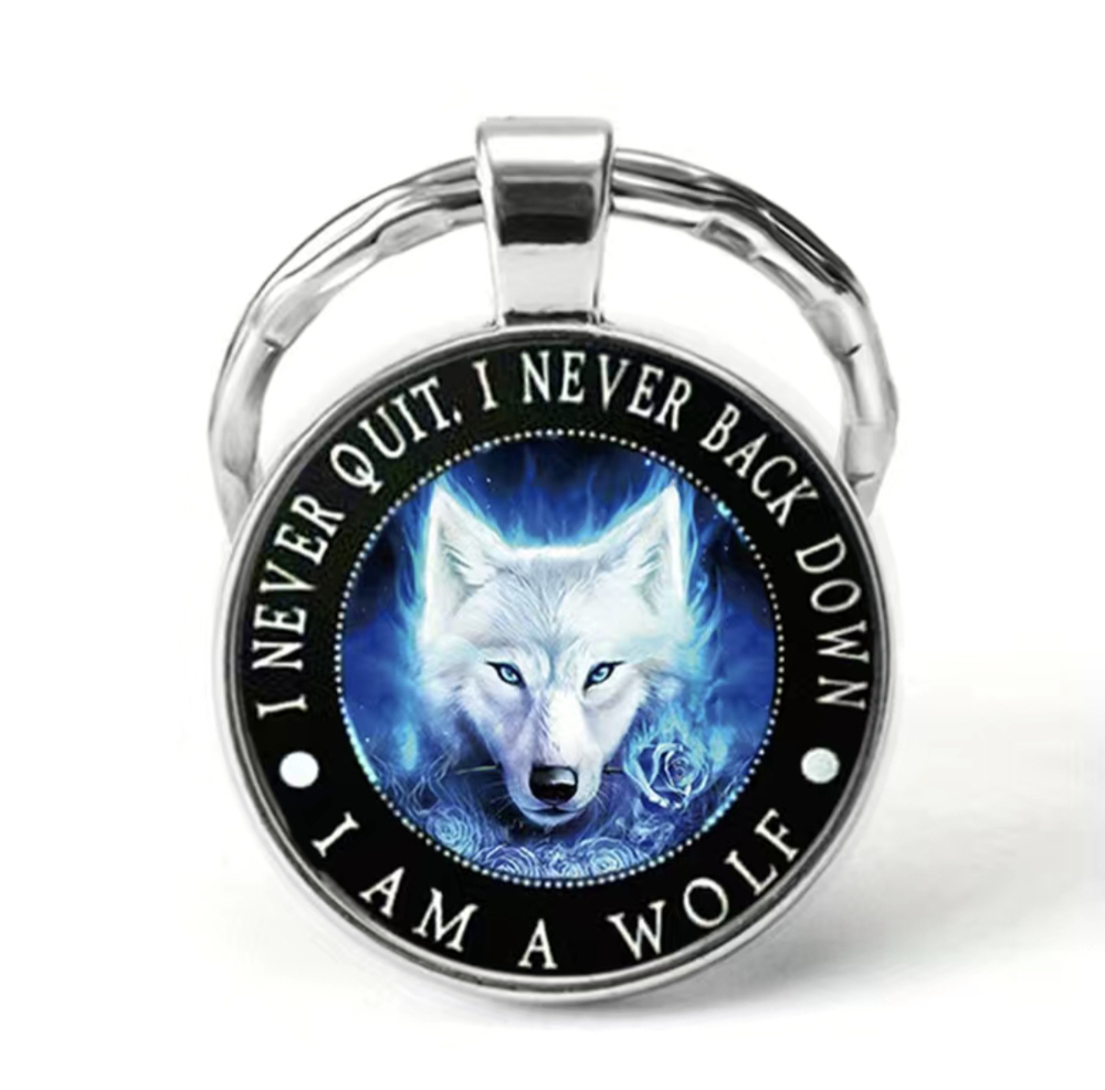 3/$25 I Never Quit I Never Back Down I am A Wolf Keychain NEW